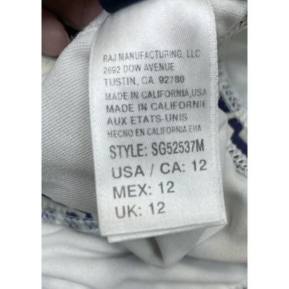 Splendid Girls sz 12 One Piece Swimsuit Navy Blue Leopard Beige Cream 52537 - Picture 13 of 14